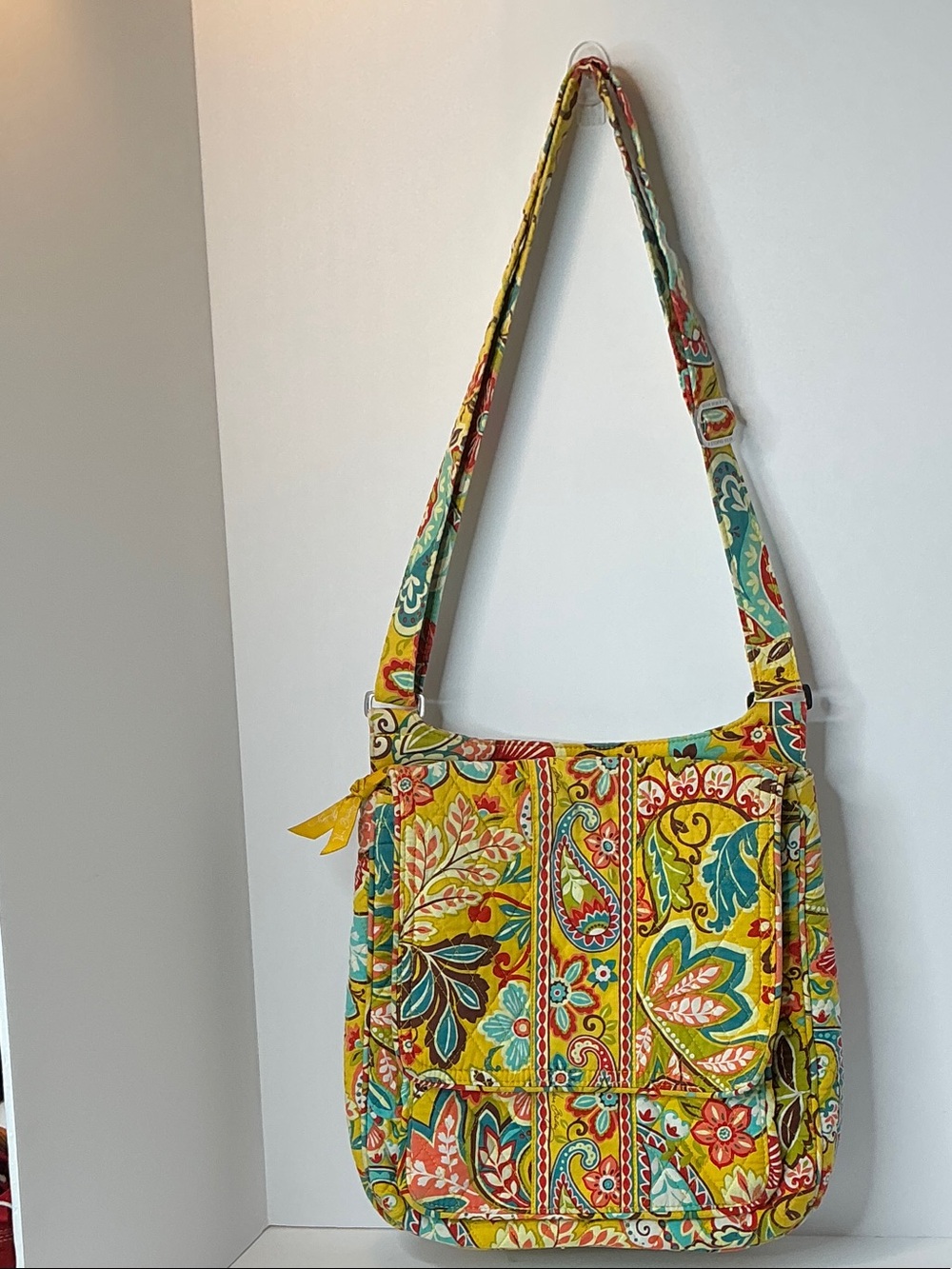 Vera Bradley Yellow Quilted Floral Paisley Crossbody